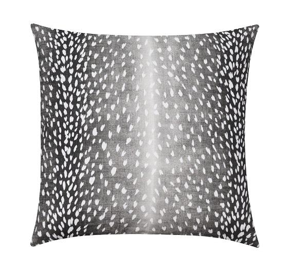 Charcoal Grey Antelope Fawn Deer Print Linen Pillow - Land of Pillows