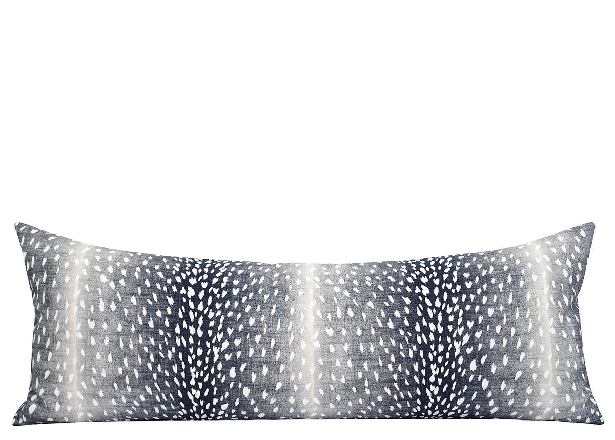 Extra Long Lumbar Navy Antelope Pillow Cover Land of Pillows
