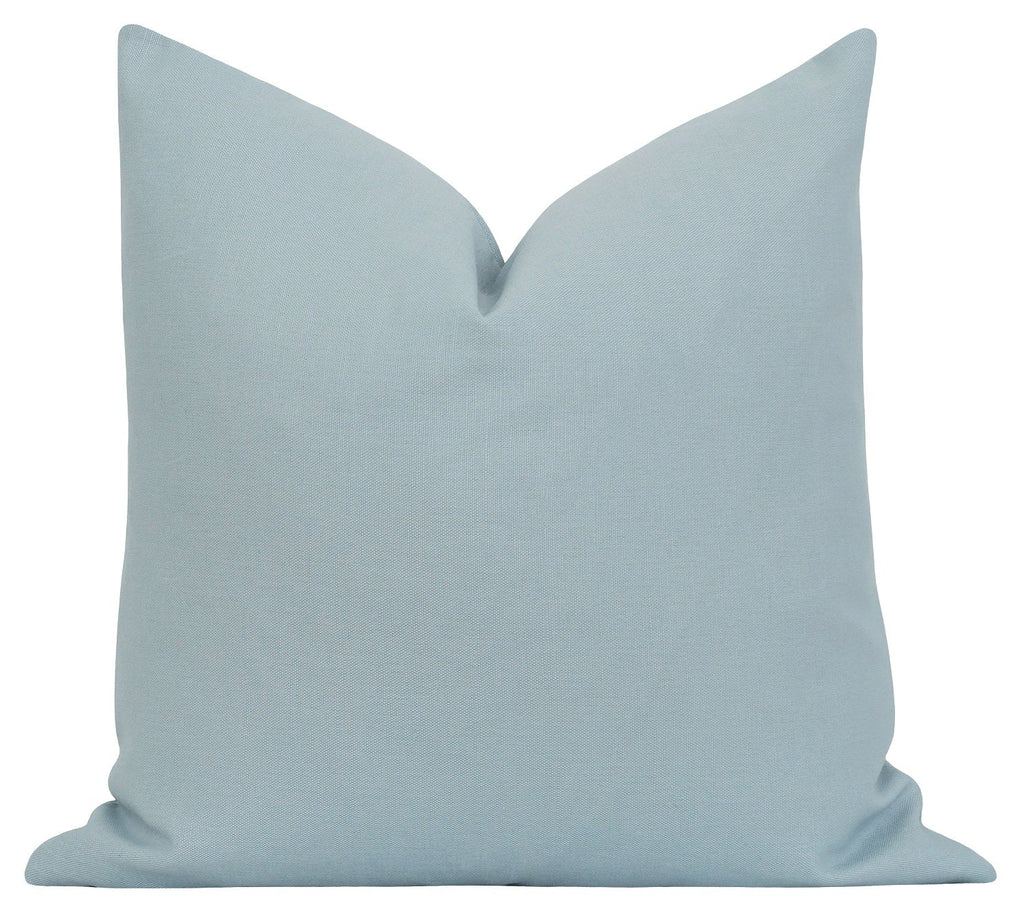 Solid Glacier Blue Linen Pillow - Land of Pillows