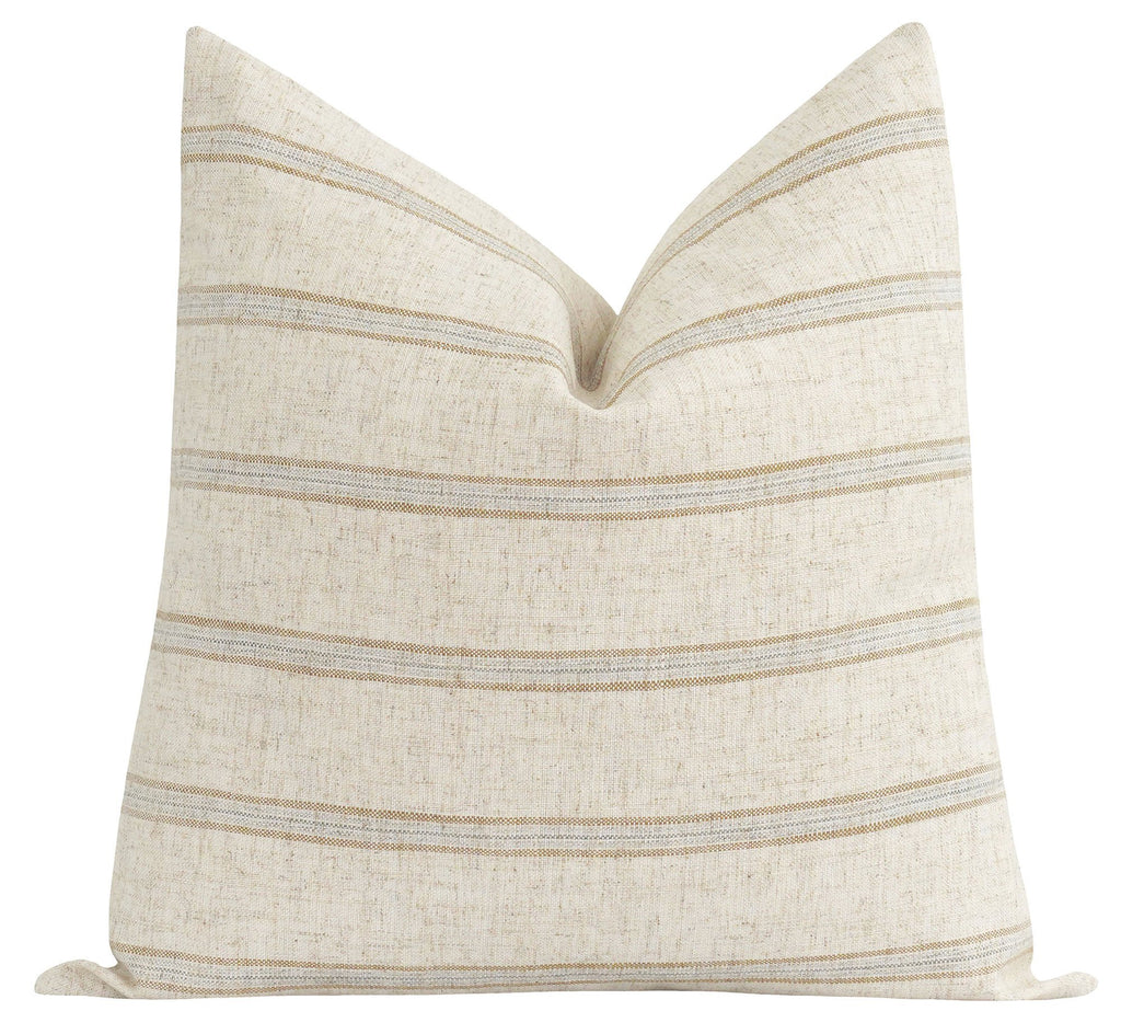 Trenton Sandstone Farmhouse Stripe Pillow - Land of Pillows