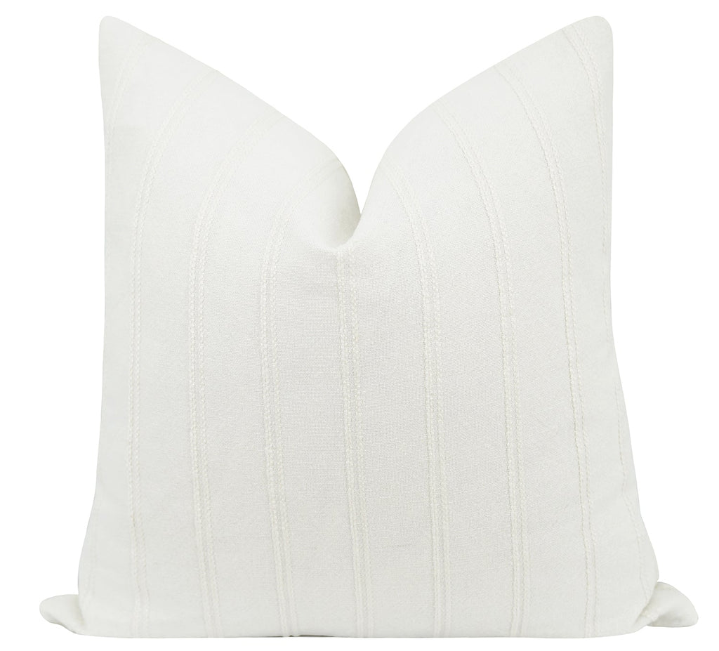 Victoria Ivory Stripe Pillow - Land of Pillows