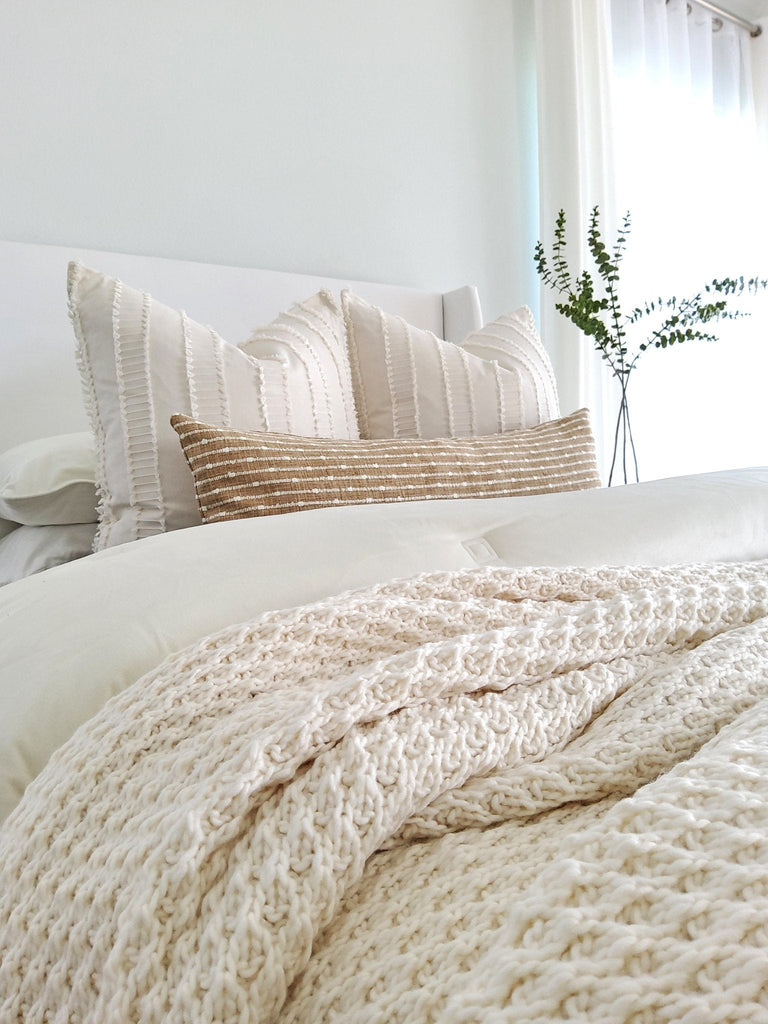 Aberdeen Harvest Woven Stripe Pillow - Land of Pillows