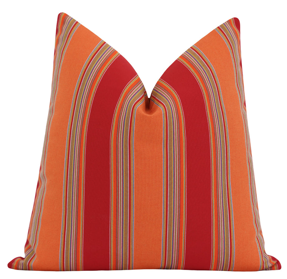 Sunbrella Bravada Salsa Stripe Outdoor Pillow Cover – Land of Pillows