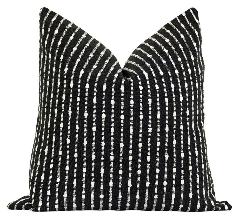 Black white stripe online pillow