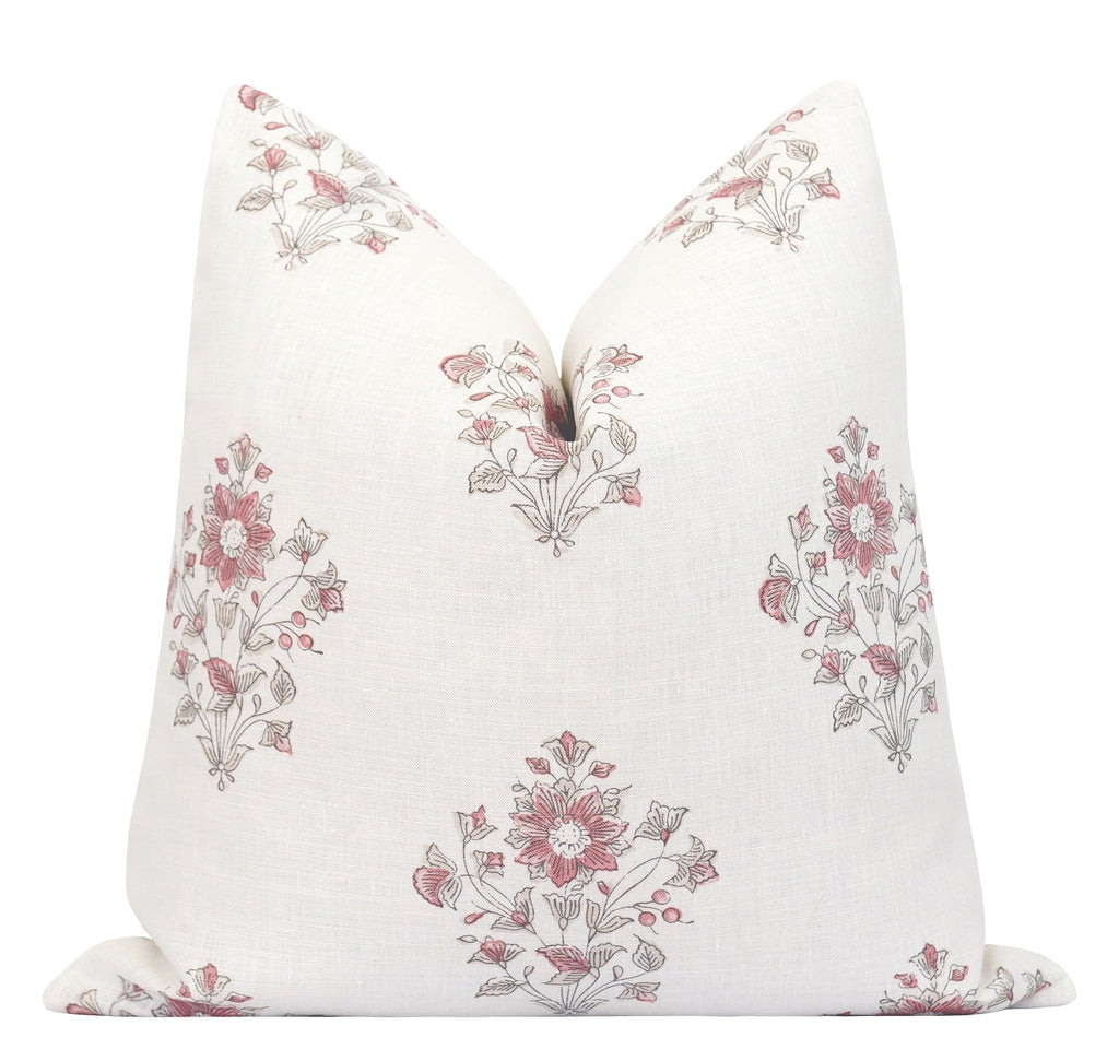 Beatrice Bouquet Blush Floral Throw Pillow - Land of Pillows