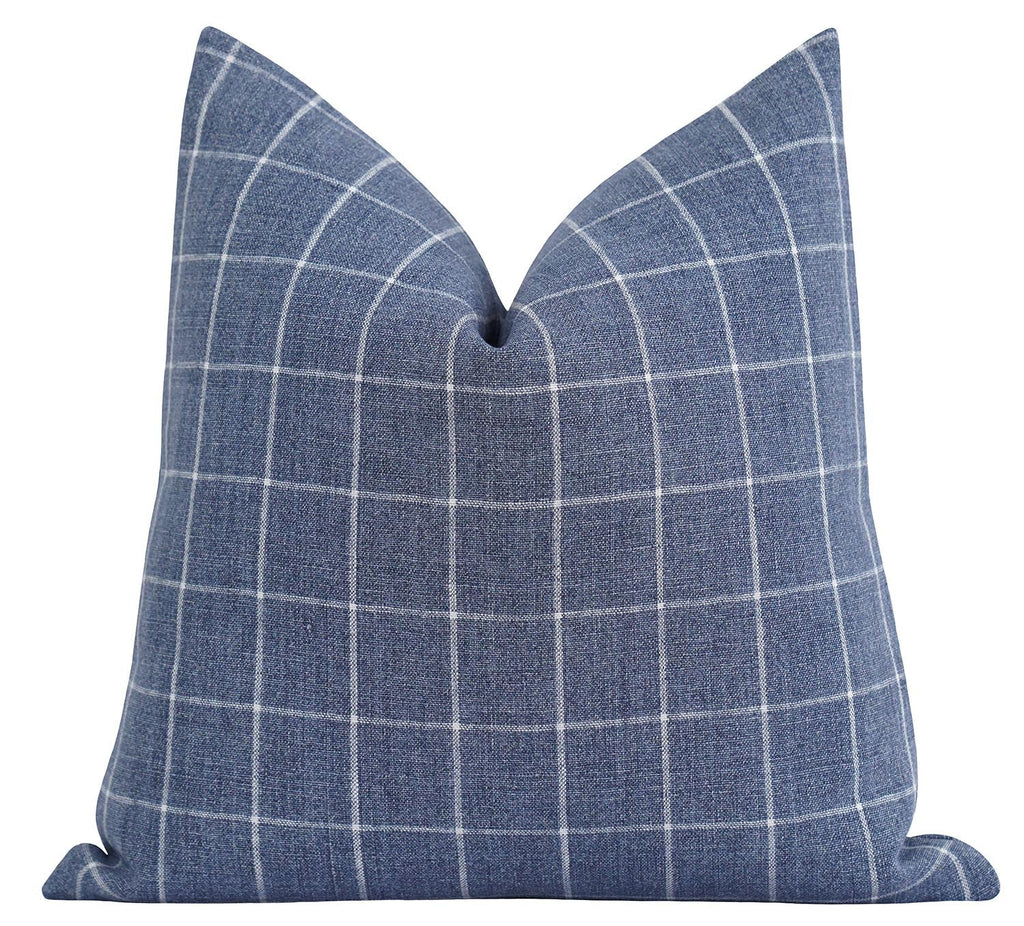 Bishop Dusk Blue Plaid Pillow - Land of Pillows