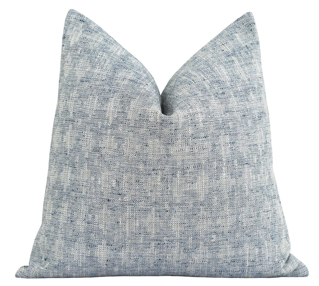 Carlton Denim Blue Ikat Jacquard Pillow - Land of Pillows