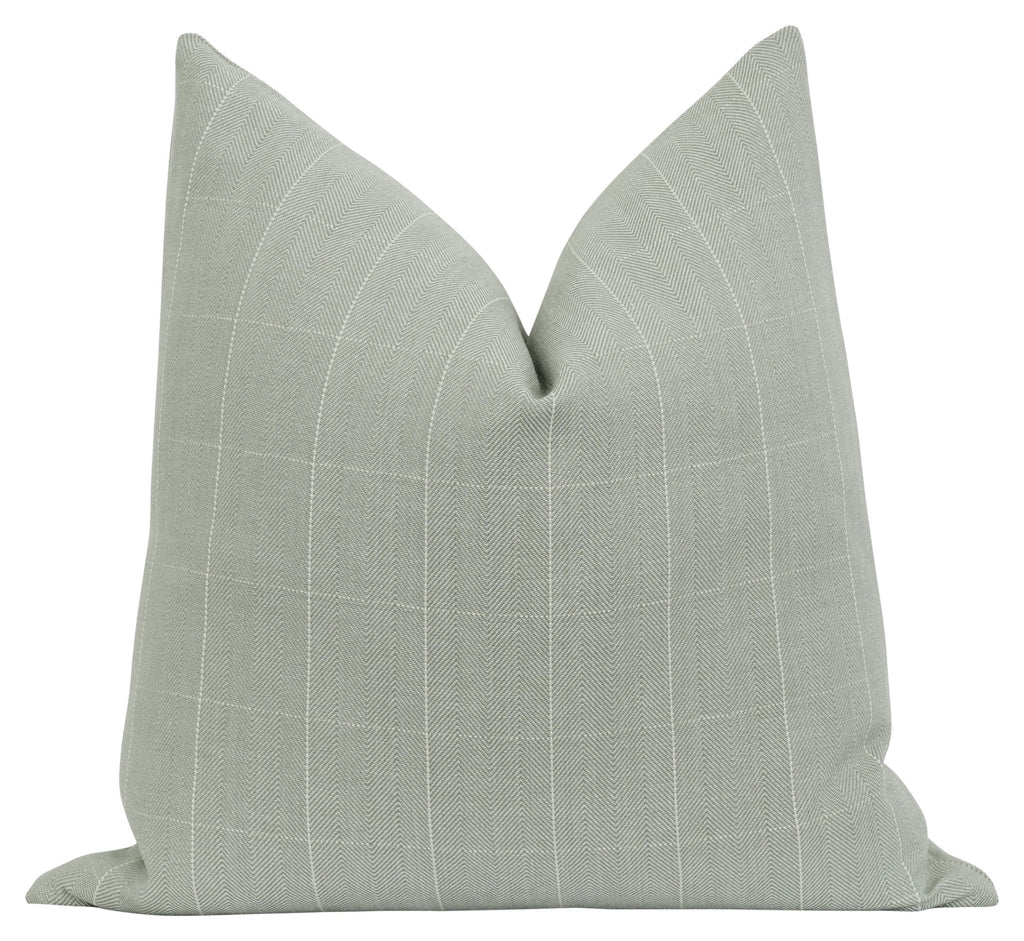 Fayette Seafoam Green Woven Plaid Pillow - Land of Pillows