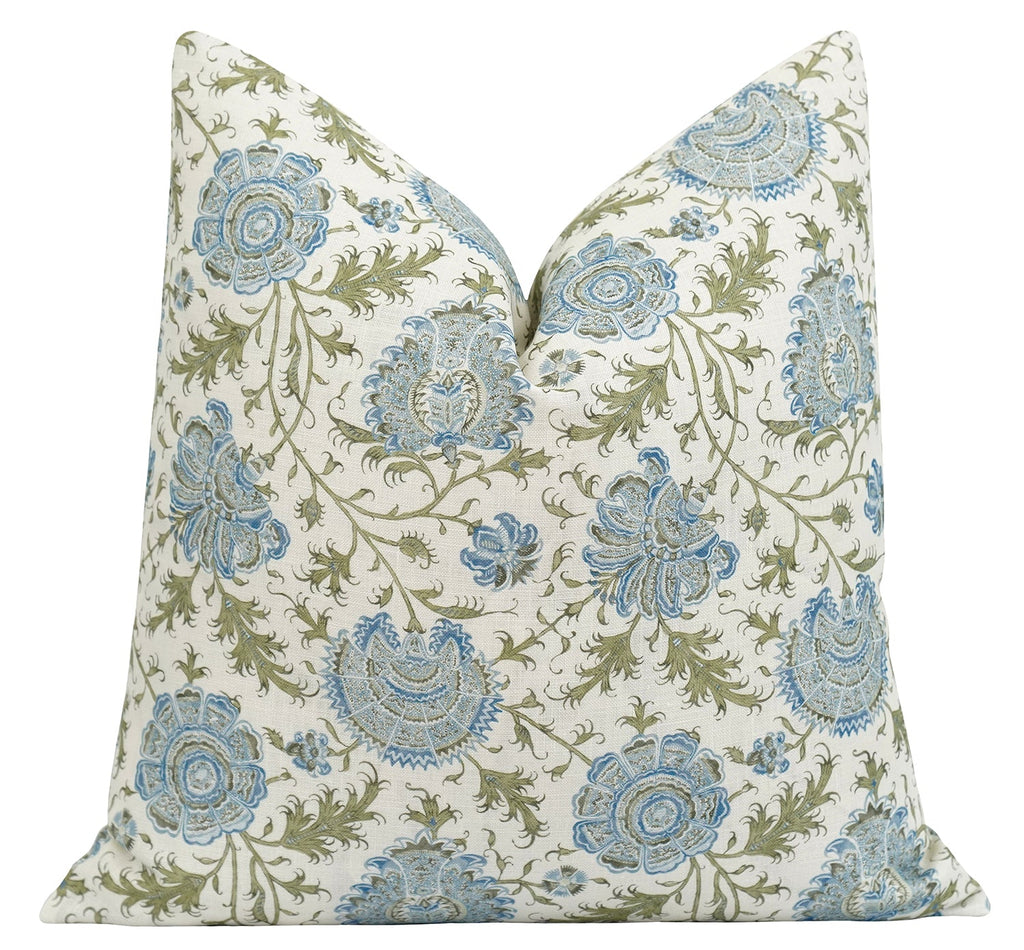 Indiennes Sea Floral Throw Pillow - Land of Pillows