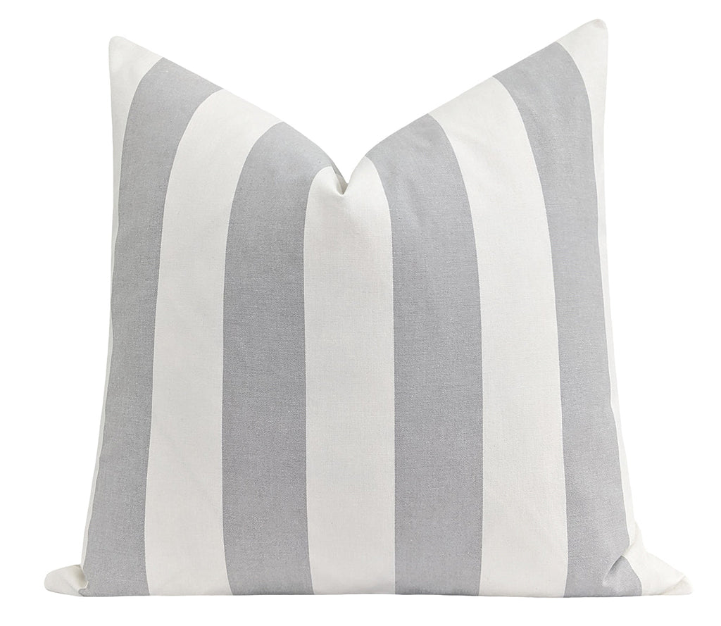 London Fog Grey Canopy Stripe Pillow - Land of Pillows
