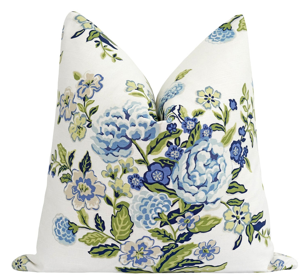 Oberlin Cobalt Blue Floral Pillow - Land of Pillows