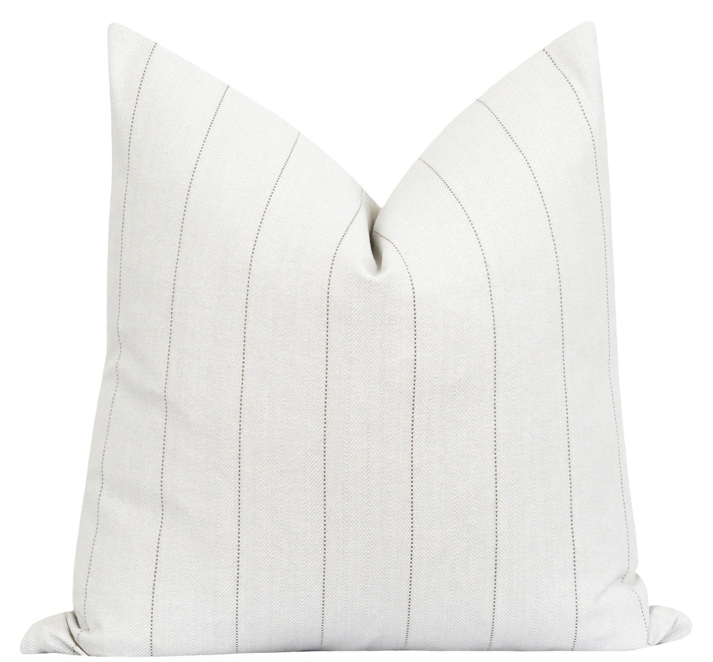 Oneida Chalk Woven Stripe Pillow - Land of Pillows