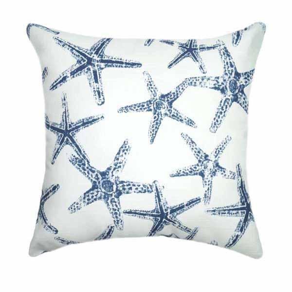 Oxford Navy Blue Starfish Outdoor Pillow Cover - Land of Pillows