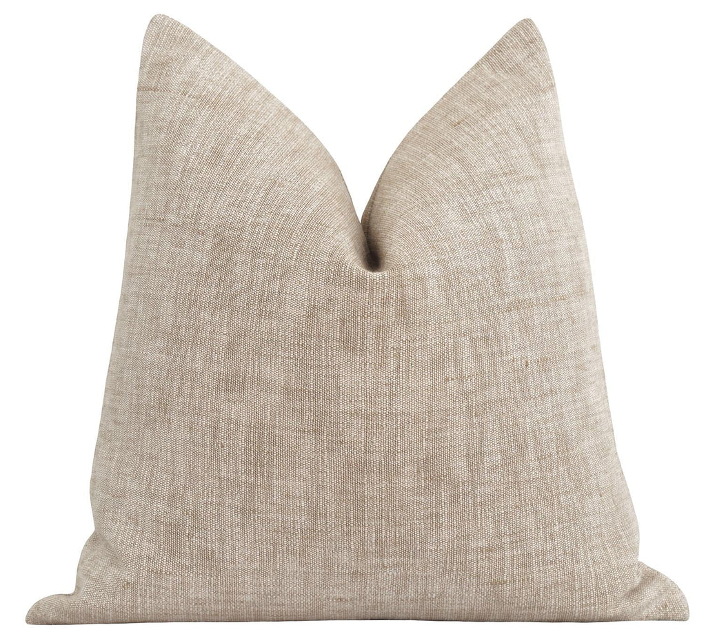Rutledge Woven Tan and Beige Pillow - Land of Pillows