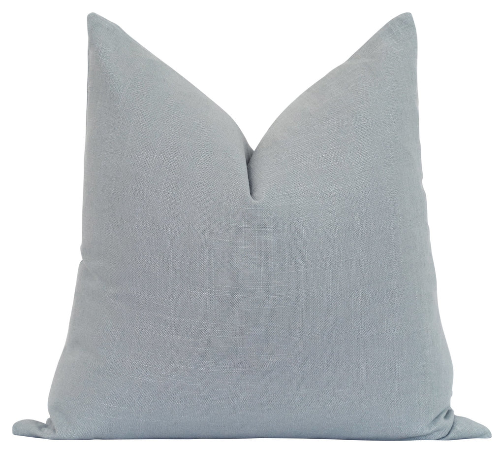 Solid Ice Blue Linen Pillow - Land of Pillows