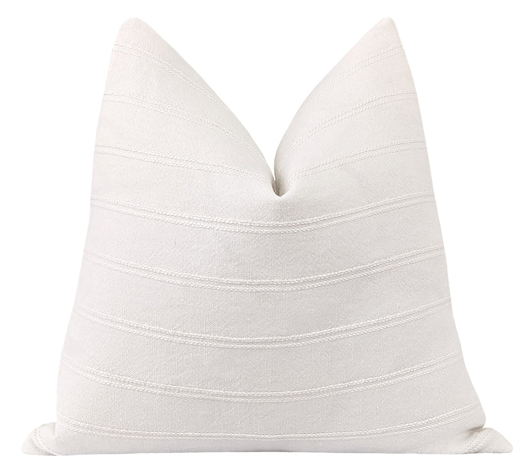 Victoria Ivory Stripe Pillow - Land of Pillows